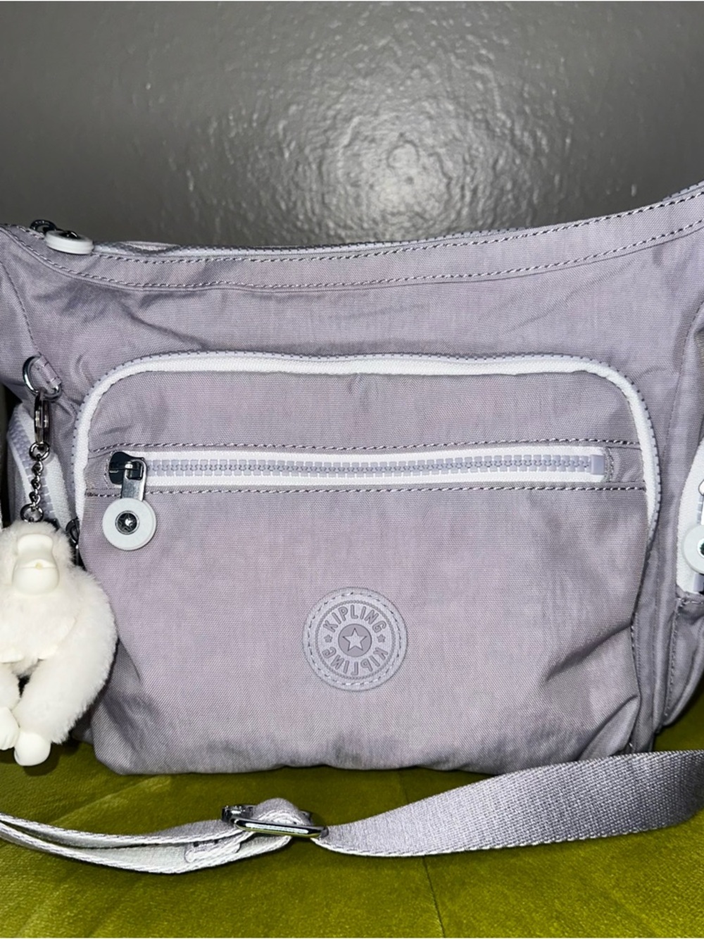 Kipling Dusty Lilac Small Crossbody Bag with Monkey Charm